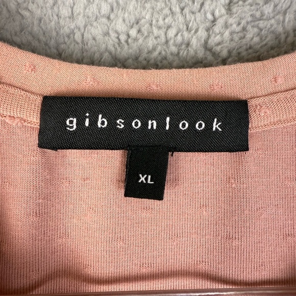 Gibson look women’s puff sleeves pink blouse XL preowned - Picture 3 of 9